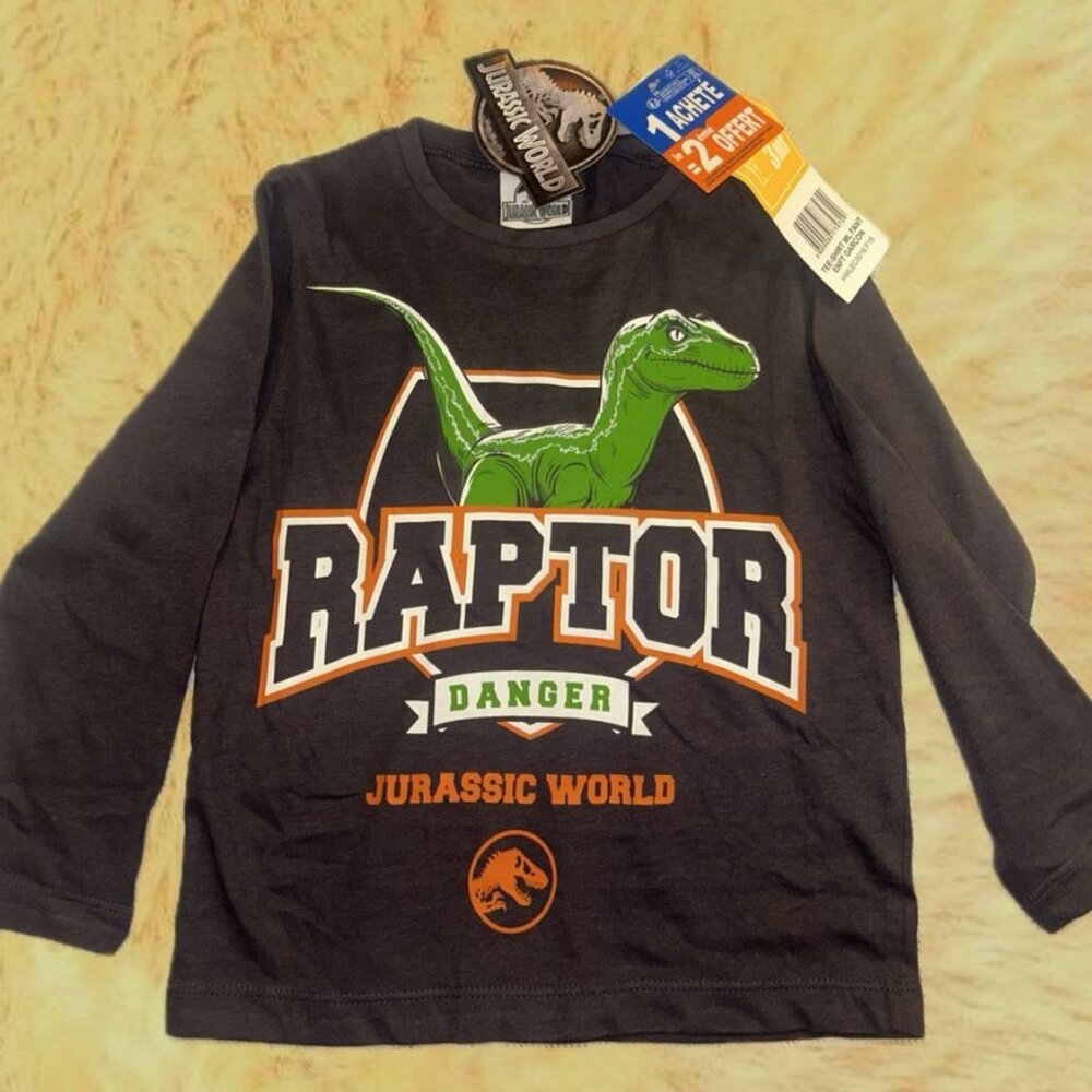 Comfort Meets Adventure – Jurassic World Raptor Long Sleeve Tee for Boys